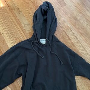 Abercrombie and Fitch Cropped Hoodie Grey Soft A&F Collection